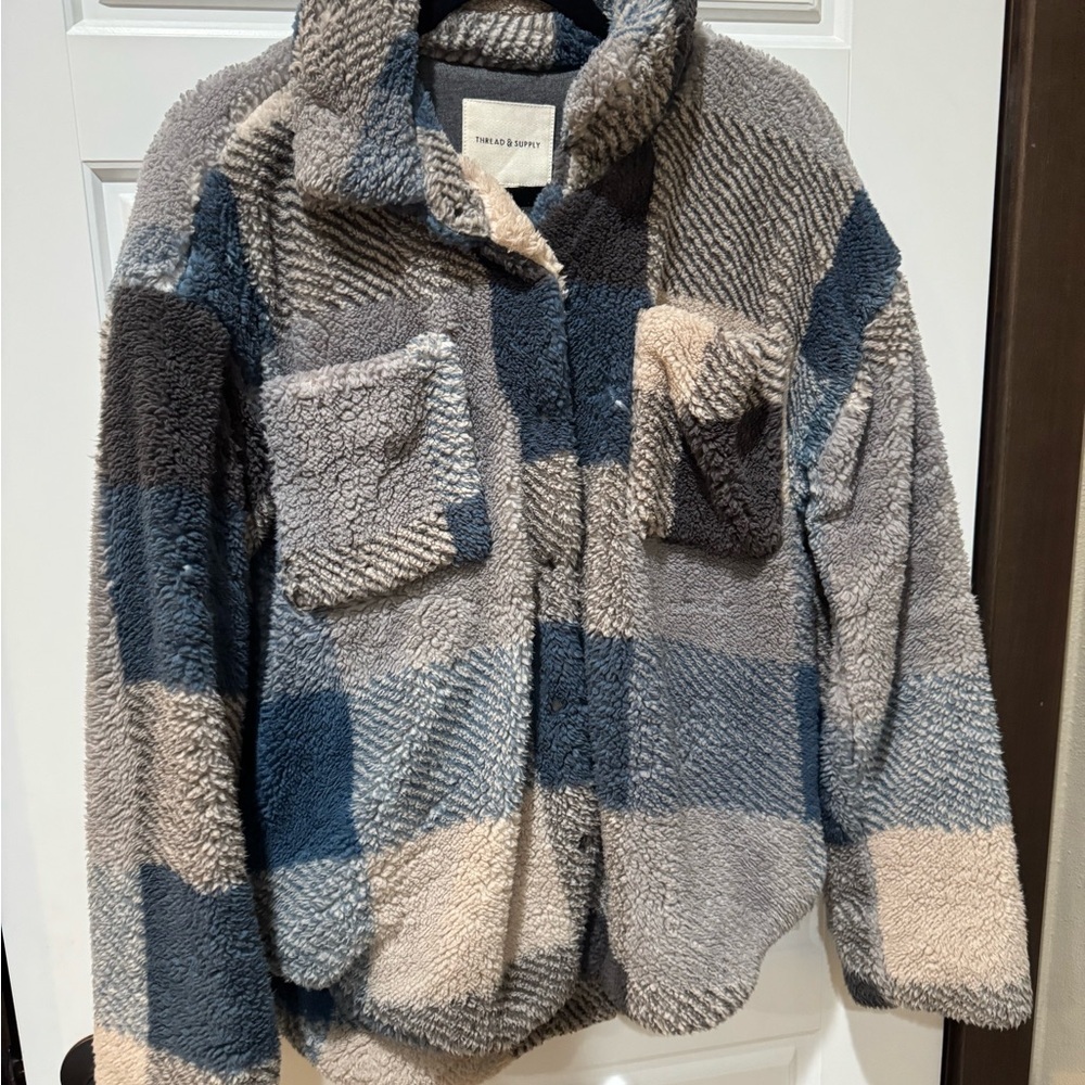 Thread & Supply Gray Sherpa Jacket